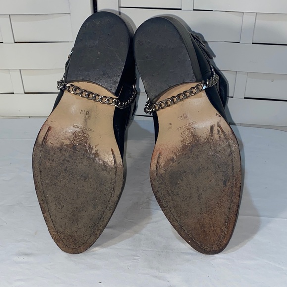 GBX Black Leather Western Slouch Harness Motorcycle Boots Size 8 - Picture 5 of 5